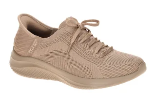 Skechers 150447 DKTP - Damen Slip On Sneaker, taupe braun, VEGAN, Maschinen W...