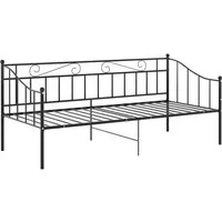vidaXL Bett Schlafsofa Bettgestell Schwarz Metall 90x200 cm