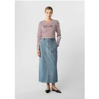 comma Midirock Rock Langer Denimrock mit Gehschlitz