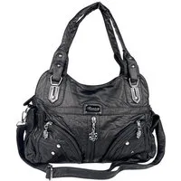 Taschen4life Handtasche Damen Schultertasche AK1821, 2 Hauptfächer, Umhängetasche, viele Fächer, Reißverschluss