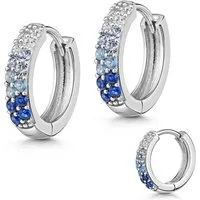 Firetti Paar Creolen Schmuck Geschenk Silber 925 Ohrschmuck Ohrringe, Made in Germany - mit Zirkonia (synth)