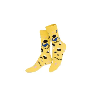 eat my socks - Socken - Sternzeichen Wassermann gelb - Gr. - OS