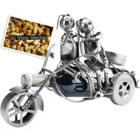 BRUBAKER Weinflaschenhalter Paar auf einem Motorrad, (inklusive Grußkarte), Weinhalter, Wein Geschenk Flaschenhalter für Motorradfahrer
