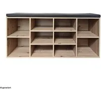 HTI-Living Schuhregal Schuhbank Katja 10 Regalfächer Artisaneiche, Stück 1-tlg., Schuhregal mit Sitzpolster