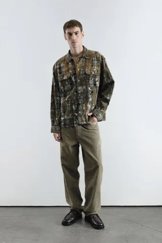 Herren Relaxed Fit Karo Baumwollhemd