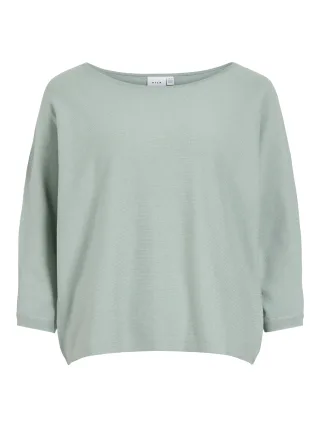 VILA - VIMALU BOATNECK 3/4 SLEEVE KNIT TOP-NOOS Blue Surf - Gr. - XS