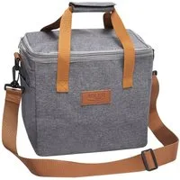 ADLER EUROPE Kühltasche AD 4536 Thermotasche, Isolierte Lunchbag, Reißverschluss, 10 l, Arbeit, Schule, Picknick, Reise, Camping, Outdoor, Grau