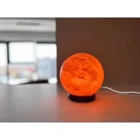EmsCraft24 Tischleuchte Kristall-Tischlampe LUNA Rund Naturstein – Wohnlicht viele Modelle