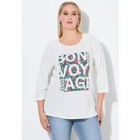 Ulla Popken T-Shirt Shirt Bon Voyage Classic Rundhals 3/4-Arm