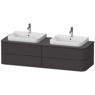 Duravit Happy D.2 Plus Konsolenwaschtischunterbau wandhängend Graphit Supermatt 1600x550x408 mm - HP HP4974B80800010