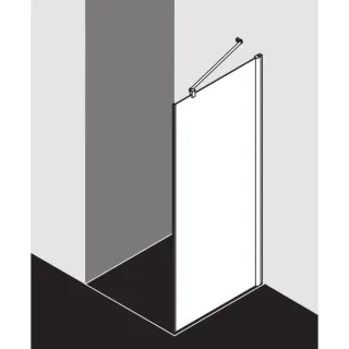 Kermi Pega Seitenwand PETWO07520VAK 75x200cm, silber hochglanz, ESG klar, auf Duschwanne