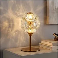 GLOBO LIGHTING LED Tischleuchte, LED-Leuchtmittel fest verbaut, Warmweiß, Tischlampe Nachttischlampe Tischleuchte Kristalllampe LED H 26,5 cm