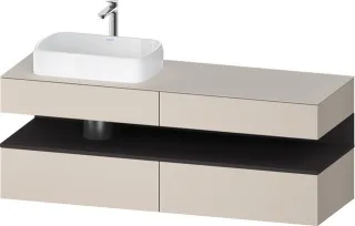 Duravit Qatego Konsolenwaschtischunterbau wandhängend Taupe Matt 1600x550x600 mm - QA4777080910010 QA4777080910010