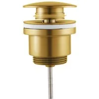 Aloni Ablaufgarnitur CR1162-BG (nicht_zutreffend, 1-St., Nicht zutreffend) Aloni Pusher Ablaufgarnitur mit Überlauf 1 1/4" Gold gebürstet