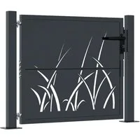 vidaXL Gartentor Gartentor Anthrazit 100x100 cm Stahl Gras-Design