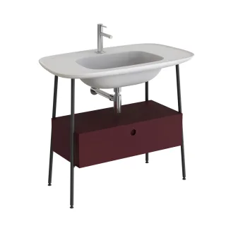 VitrA Plural Set 100 cm Waschtischunterbau mit 1 Vollauszug und Möbelwaschtisch Edelweiß,80466 80466