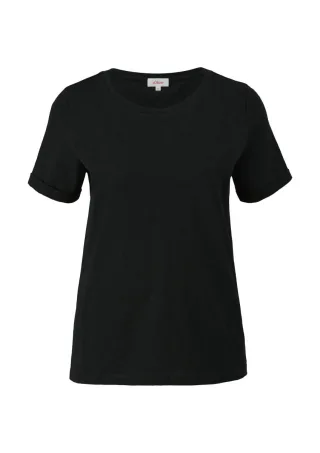 s.Oliver Red Label - T-Shirt mit Seitennähten schwarz - Gr. - 34