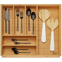 SO-TECH® Besteckeinsatz Bambus Besteckkasten ORGA-BOX 3 für Nobilia-Küche ab 08/2012, für 60er Schublade (473 x 497 mm) mit 6 Fächern