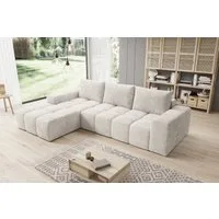 PROMETO Möbel Ecksofa Cento Couch L-Form,Sofa Links/Rechts Teddy-Bouclé, Web oder Cord-Stoff