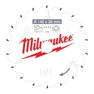 Milwaukee - Kreissägeblatt 140/20mm 18Z Holz - 4932471310
