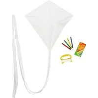 Wolkenstürmer Flug-Drache Kinderdrachen zum Bemalen ab 3 Jahre - Kreatives Maldrachen Set, (Bemalbarer Einleiner Drachen 47 cm mit Malset für Kinder, 1-tlg), Maldrachen Eddy DIY Kite mit Stiften und 50 m Schnur