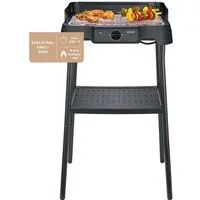 Severin Elektrogrill PG 8594, 2000 W, 35-200°C, 38x22cm, Auffangschale, Edelstahl-Grillrost, Balkongrill