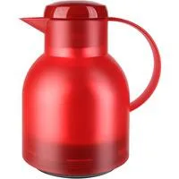 SAMBA Isolierkanne, 1 Liter rot/transparent, QUICK PRESS Verschluss