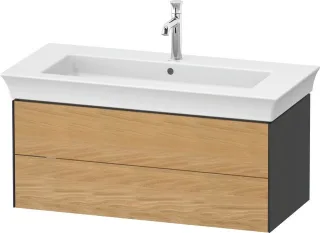 Duravit White Tulip Waschtischunterbau wandhängend Natur Eiche & Graphit Hochglanz & Matt 984x458x41 WT43420H5H1