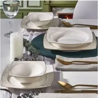 GÜRAL Porselen Tafelservice VIVENTE (30-tlg), 6 Personen, Porzellan, Elegantes Design, stilvoll und robustes Porzellan
