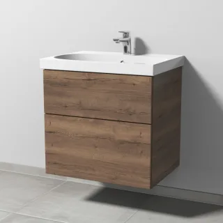 Sanipa 3way Waschtischunterbau zu Geberit Acanto Waschtisch mit 2 Auszügen, Eiche-Tabak SM41650