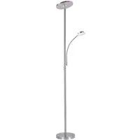 SellTec Stehlampe LED Deckenfluter HANS rund, dimmbar über Touchdimmer, Touchschalter, 1xLED-Board / 22 Watt, warmweiß, Fluter rund schwenkbar dimmbar flexible Leselampe