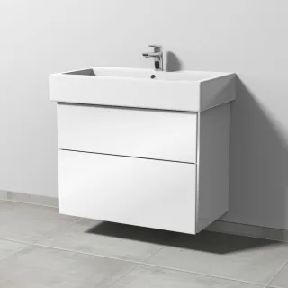 Sanipa 3way Waschtischunterbau zu Duravit Vero Waschtisch mit 2 Auszügen, Weiß-Glanz BS71778