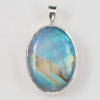 935 Silber Anhänger mit 17,78 ct. Mondstein – Handgefertigter Silberanhänger mit blauem Mondstein aus Sri Lanka