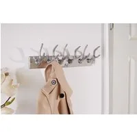 riess-ambiente Wandgarderobe DEER 50 cm silber Aluminium – Geweih-Design, 6 Haken, Statement Piece (Einzelartikel, 1 St), moderne Flurgarderobe, poliertes Metall, Hirschgeweih Haken, Flur Deko