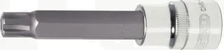 KS Tools 1/2" CHROMEplus Bit-Stecknuss RIBE mit Stirnlochbohrung,lang - 918.1788