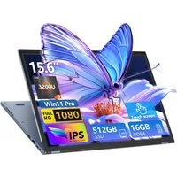 Ninkear 2 in 1 Convertible Laptop,15.6 Zoll (1920x1080),AMD Ryzen 3 3200U Business-Notebook (AMD AMD Ryzen™ 3 3200U, Radeon™ Vega 3 Grafikkartenserie, 16 GB, 512 GB SSD, 16 GB RAM, 512 GB SSD, Windows 11)