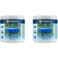 Veddelholzer Chlortabletten 2 mal Chlor Mini Tabs Pool Zubehör Whirlpool Wasserpflege Desinfektion, (für Pool, Aufstellpool, Planschbecken, Gartenpool, Kinderpools & Whirlpool, Poolreinigung & Desinfektion), 2 Dosen Chlortabletten