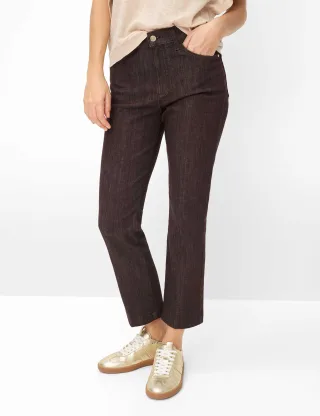 Brax Damen Five-Pocket-Hose Style MAY S DARK EBONY, denim dunkelbraun, Gr. 46