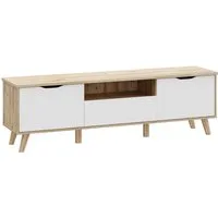 FORTE Lowboard Vankka TV-Bank, TV-Board groß (B/H/T 179,1/54,3/41,7 cm), TV-Teil, ca. 180 cm breit, viel Stauraum, Echtholzbeine