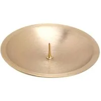 NKlaus Kerzenhalter Kerzenteller mit Dorn Ø8cm Messing Gold Matt Kerze
