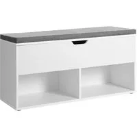 VASAGLE Schuhbank, Sitzbank, 2 offene Fächer, 100 x 30 x 48 cm
