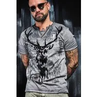 Hangowear Trachtenshirt Trachtenshirt Herren - ELVIS - grau