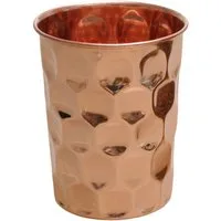 Yogishop Becher Kupferbecher diamant, 250 ml, 1-tlg., Kupfer, Edler Wasserbecher aus Kupfer.