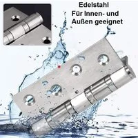 BAYLI Möbelbeschlag 8 x Edelstahl Scharniere Tor - Schwerlast Türbänder - Gartentor Edelst