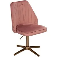 Wohnling Drehstuhl Rosa Samt Schreibtischstuhl Drehbar Schalenstuhl Home Office (Design Schalenstuhl Drehbar mit Lehne, Samt Rosa), Drehbar, Schreibtischstuhl 120 kg Höhenverstellbar