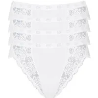 sloggi Tai-Slip Chic (4er Pack) hoher Beinausschnitt, feminin, Spitzeneinsätze, weich, elastisch