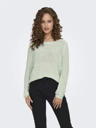 ONLY - ONLGEENA XO L/S PULLOVER KNT NOOS Subtle Green - Gr. - XL