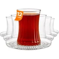 Pasabahce Gläser-Set Elysia Teegläser-Set, 12-tlg., Glas, 12-tlg. Set, 170ml, ideal für schwarzen Tee, Kräutertee