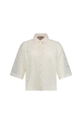 Studio Anneloes - Nyra broderie blouse ecru - Gr. - XS