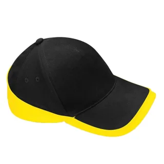 Beechfield - "Teamwear Competition" Baseball-Mütze (Schwarz/Gelb)
